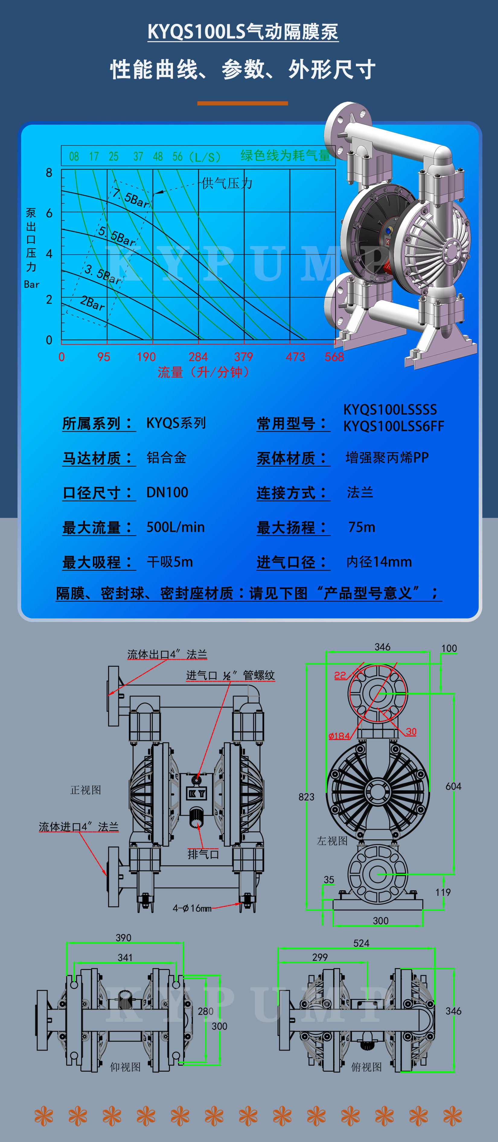 KYQS100LS泵詳細(xì)參數(shù)